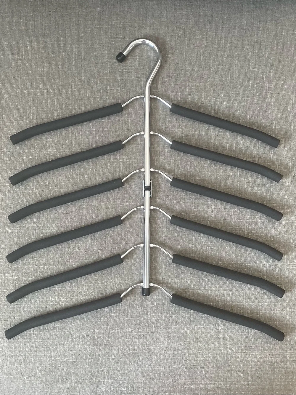 5-Tier Space Saving Closet Hanger Organizer Non-Slip Foam Black
